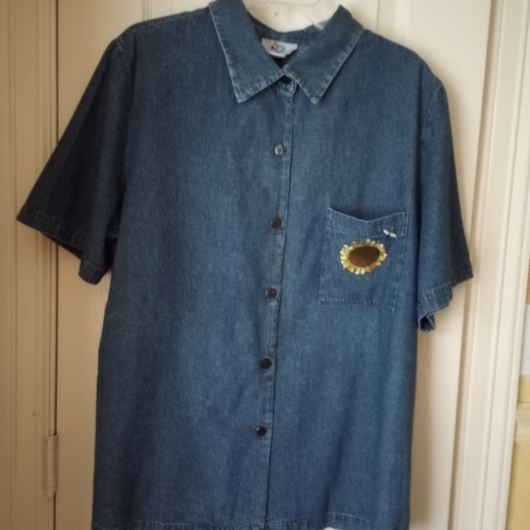 Reese Kelly Maxi Sunflower Denim Dress/ Shirt Set - Picture 9 of 11
